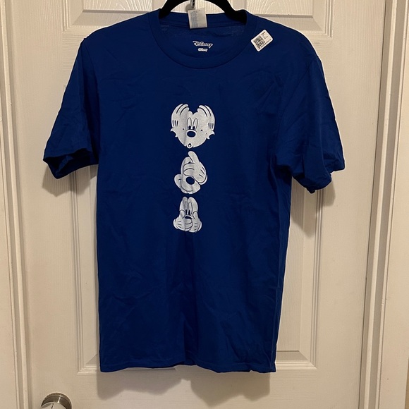NWOT, Disney Mickey Royal Blue Hear No Evil Mickey Mouse Tee - Picture 1 of 4